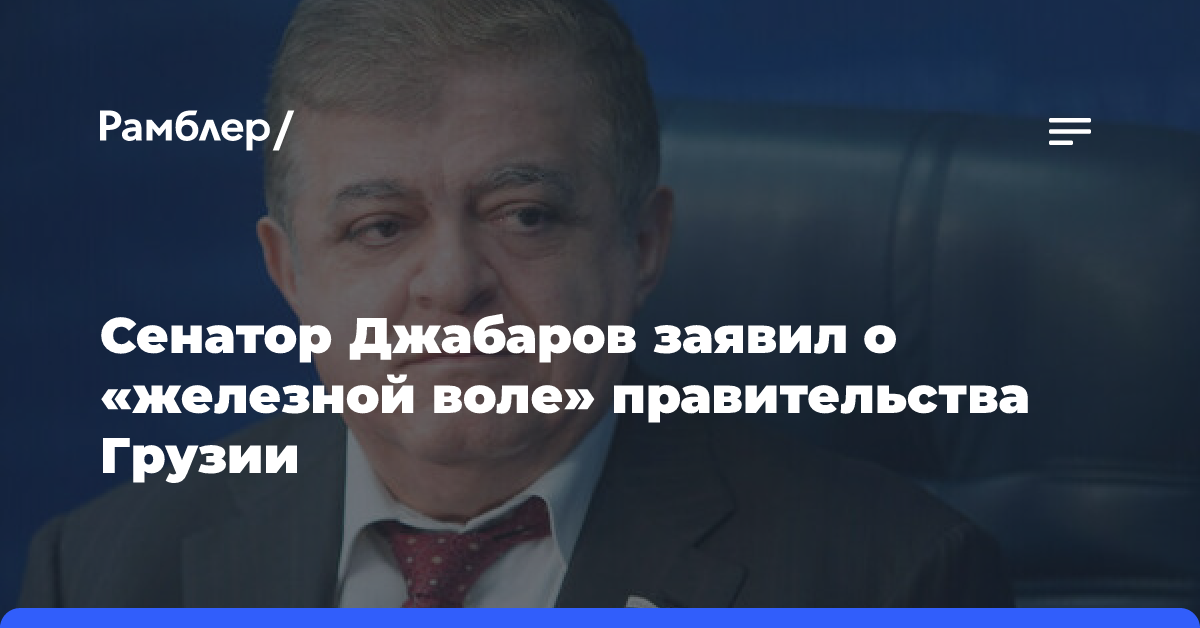 Сенатор Джабаров заявил о «железной воле» правительства Грузии