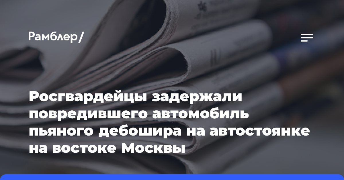 Росгвардейцы задержали повредившего автомобиль пьяного дебошира на автостоянке на востоке Москвы