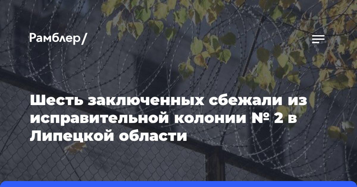 Шесть заключенных сбежали из исправительной колонии №2 в Липецкой области