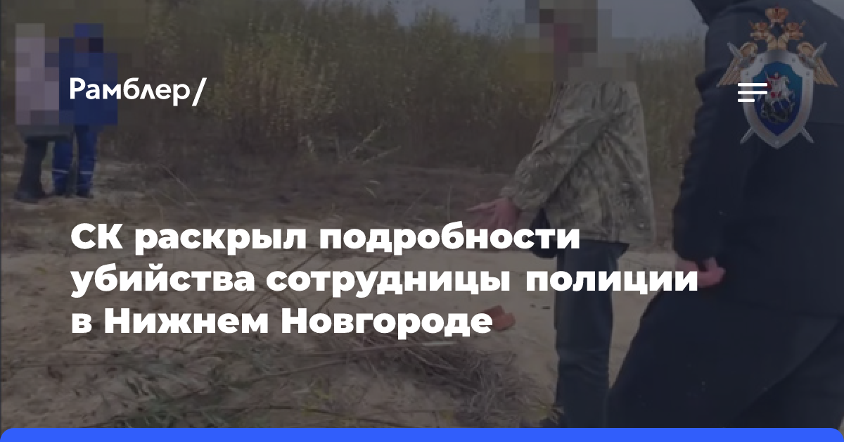 СК раскрыл подробности убийства сотрудницы полиции в Нижнем Новгороде