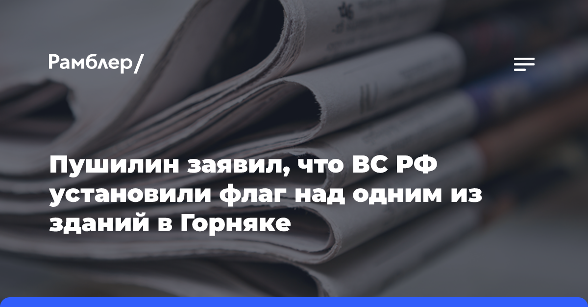 Пушилин заявил, что ВС РФ установили флаг над одним из зданий в Горняке