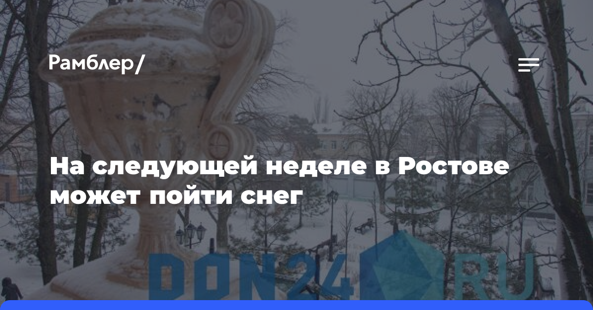 На следующей неделе в Ростове может пойти снег