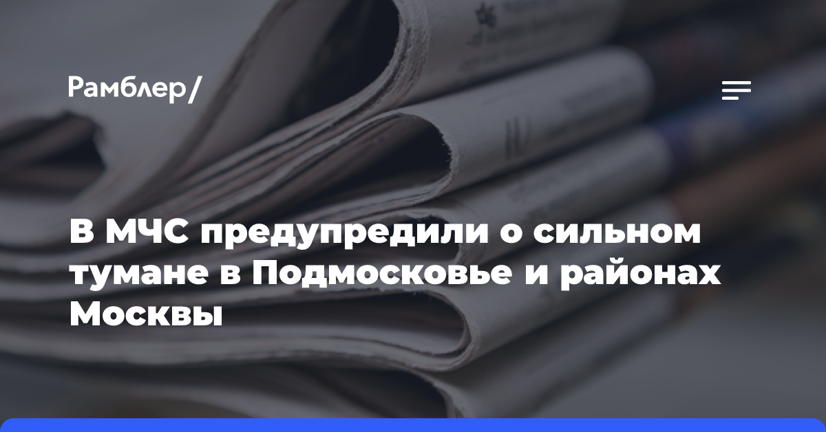 В ГУ МЧС сообщили, что на Подмосковье опустится туман