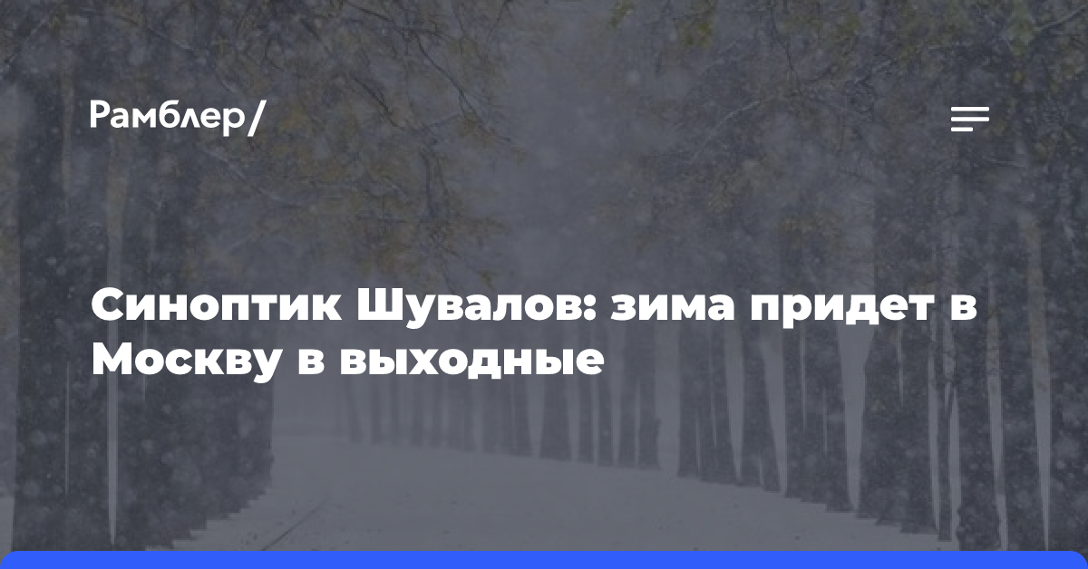 Синоптик Шувалов: зима придет в Москву в выходные