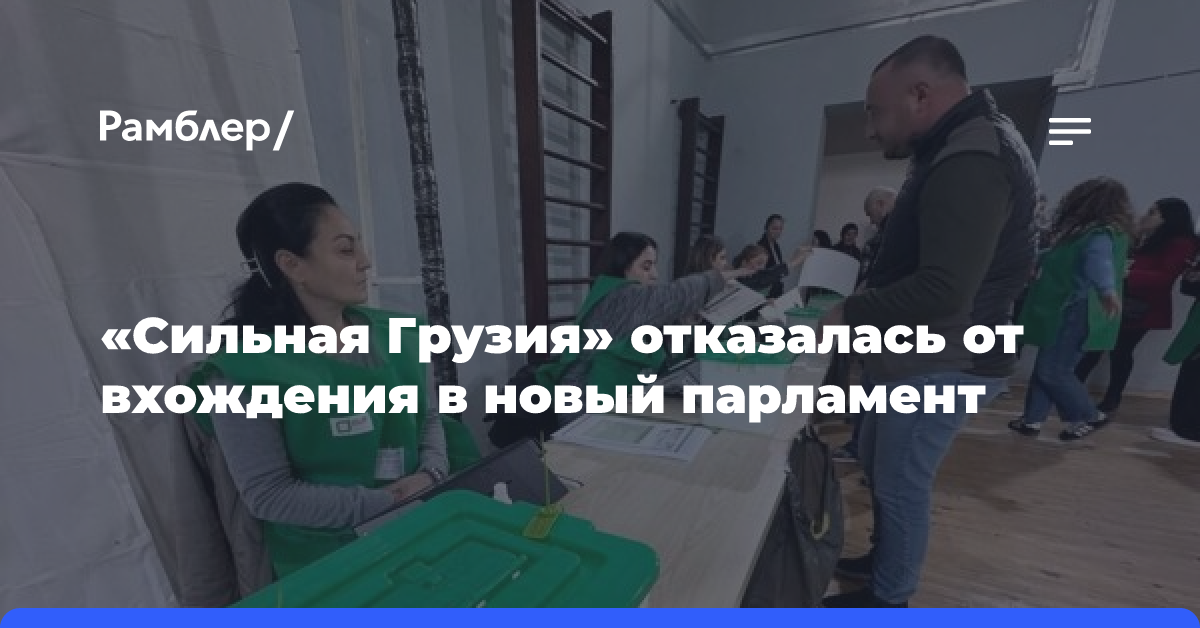 «Сильная Грузия» отказалась от вхождения в новый парламент