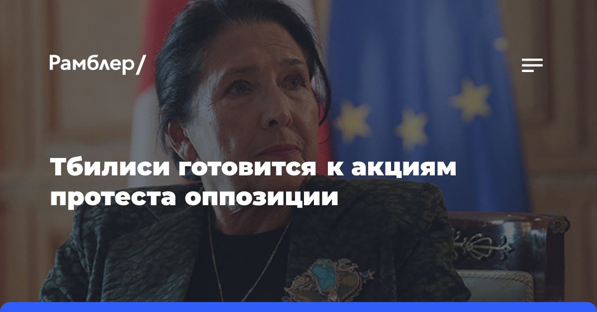 В Тбилиси началась акция протеста оппозиции, к которой призывала президент страны