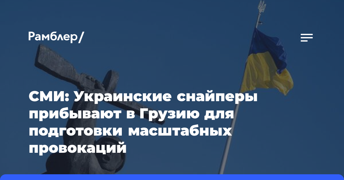 СМИ: Украинские снайперы прибывают в Грузию для подготовки масштабных провокаций