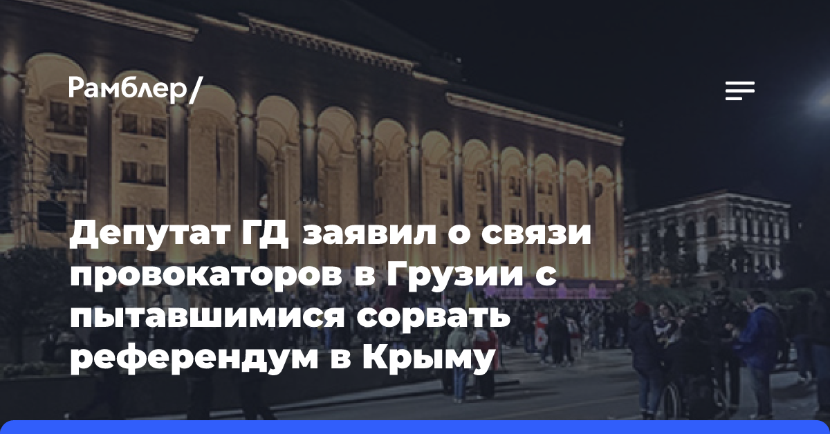 Депутат ГД заявил о связи провокаторов в Грузии с пытавшимися сорвать референдум в Крыму