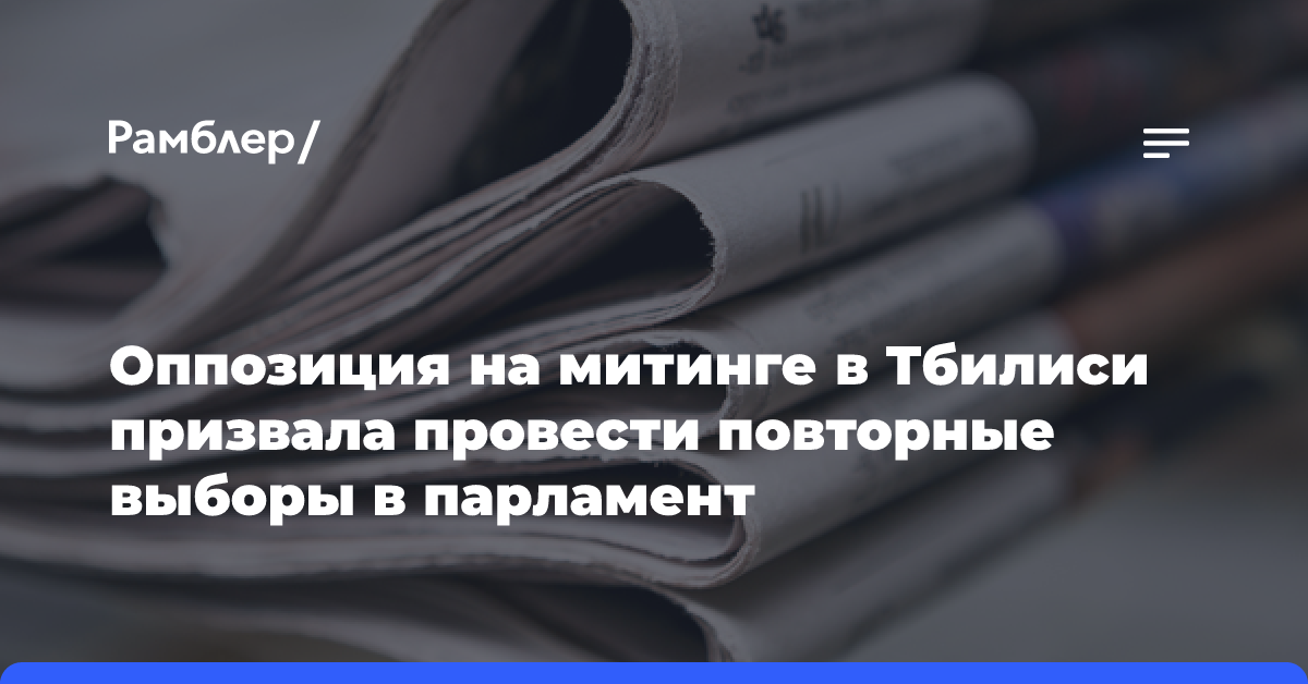 Оппозиция на митинге в Тбилиси призвала провести повторные выборы в парламент