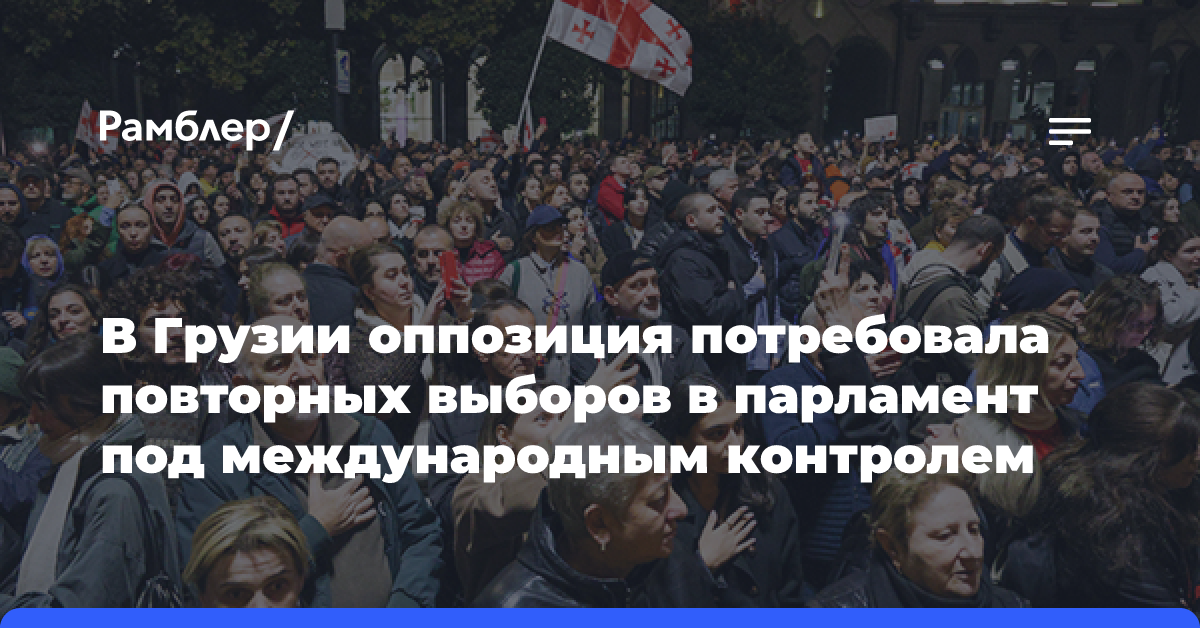 В Грузии оппозиция потребовала повторных выборов в парламент под международным контролем