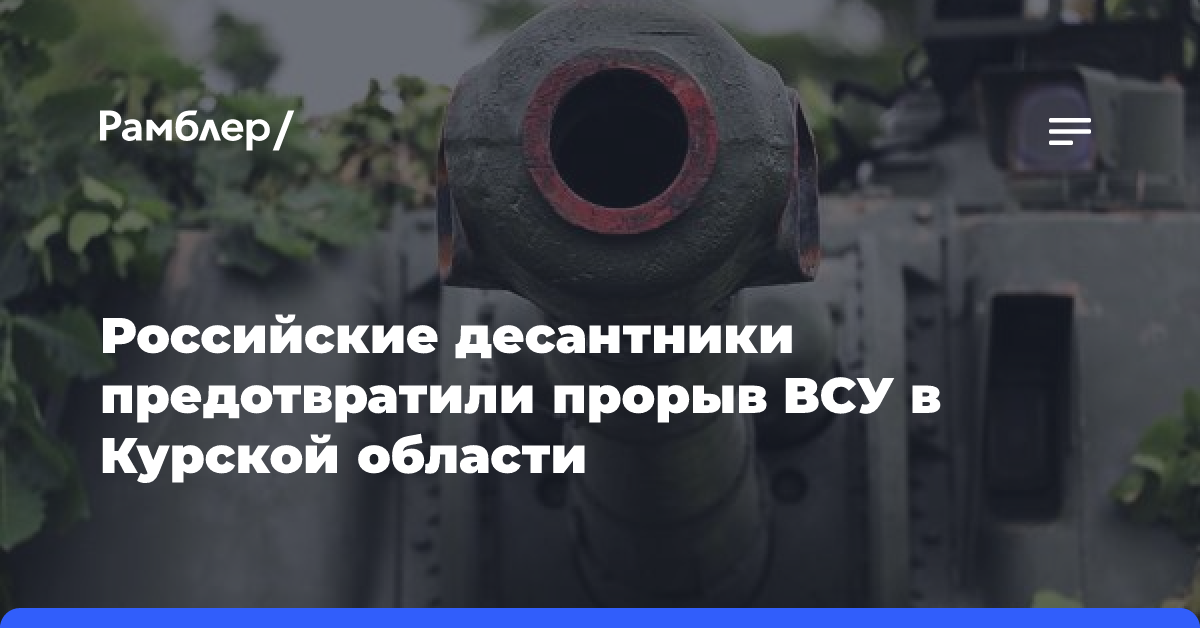 Российские десантники предотвратили прорыв ВСУ в Курской области