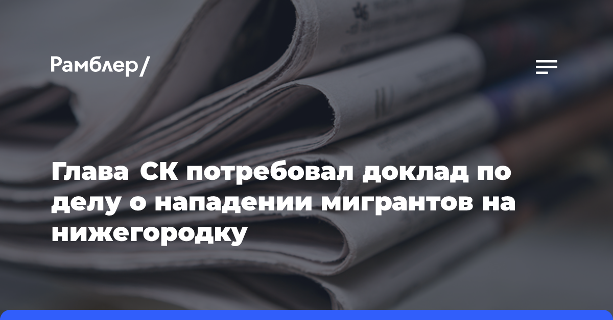 Глава СК потребовал доклад по делу о нападении мигрантов на нижегородку