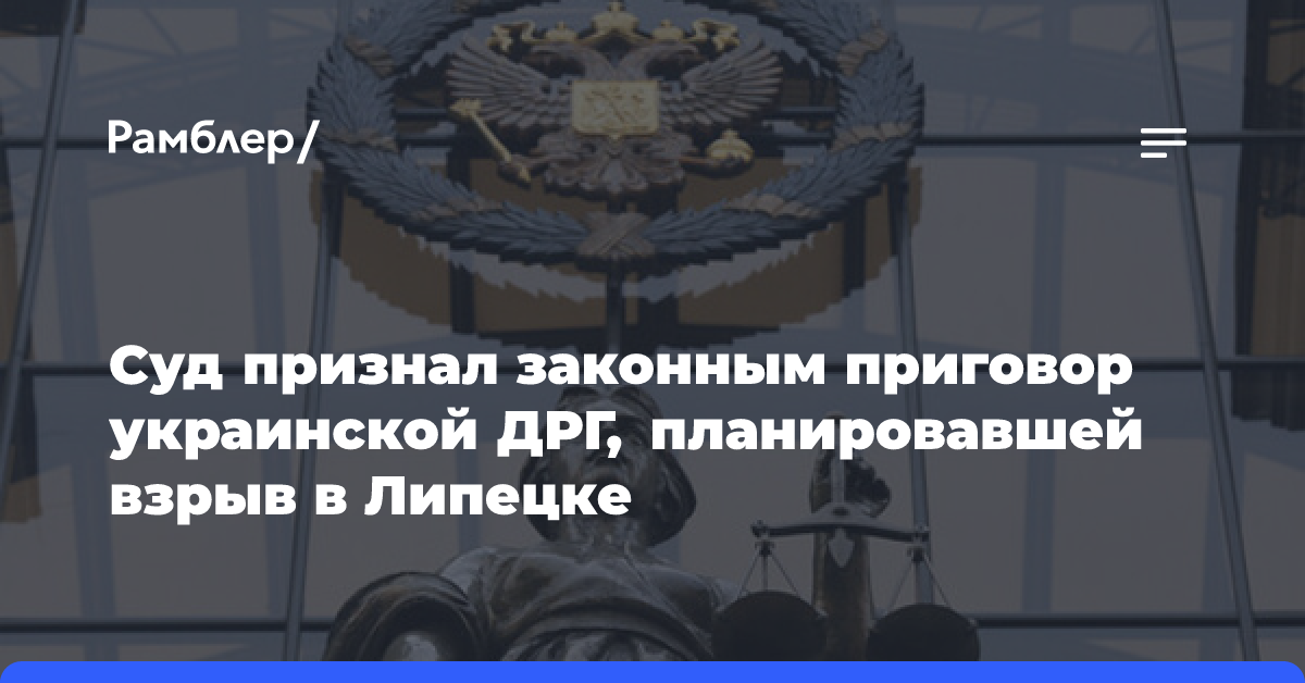 Суд признал законным приговор украинской ДРГ, планировавшей взрыв в Липецке