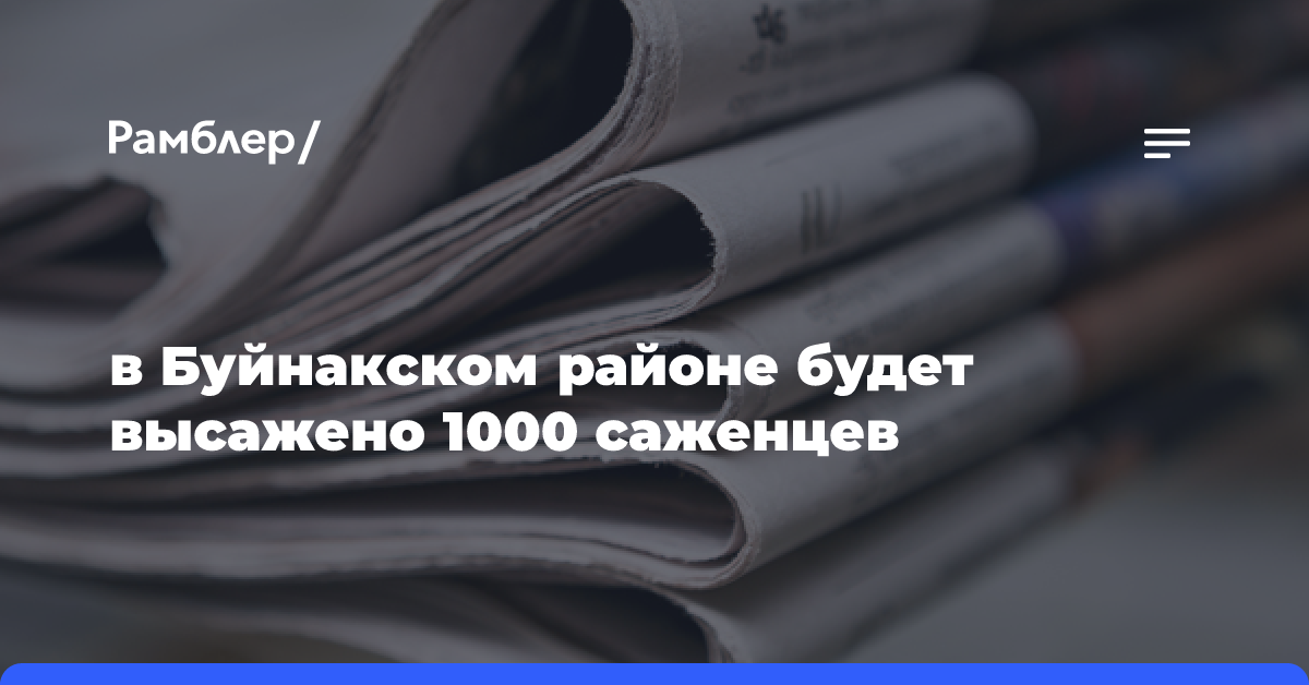 в Буйнакском районе будет высажено 100 саженцев