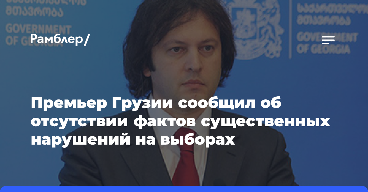 Премьер Грузии сообщил об отсутствии фактов существенных нарушений на выборах