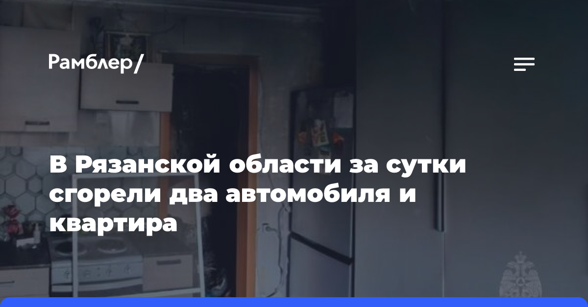 В Рязанской области за сутки сгорели два автомобиля и квартира