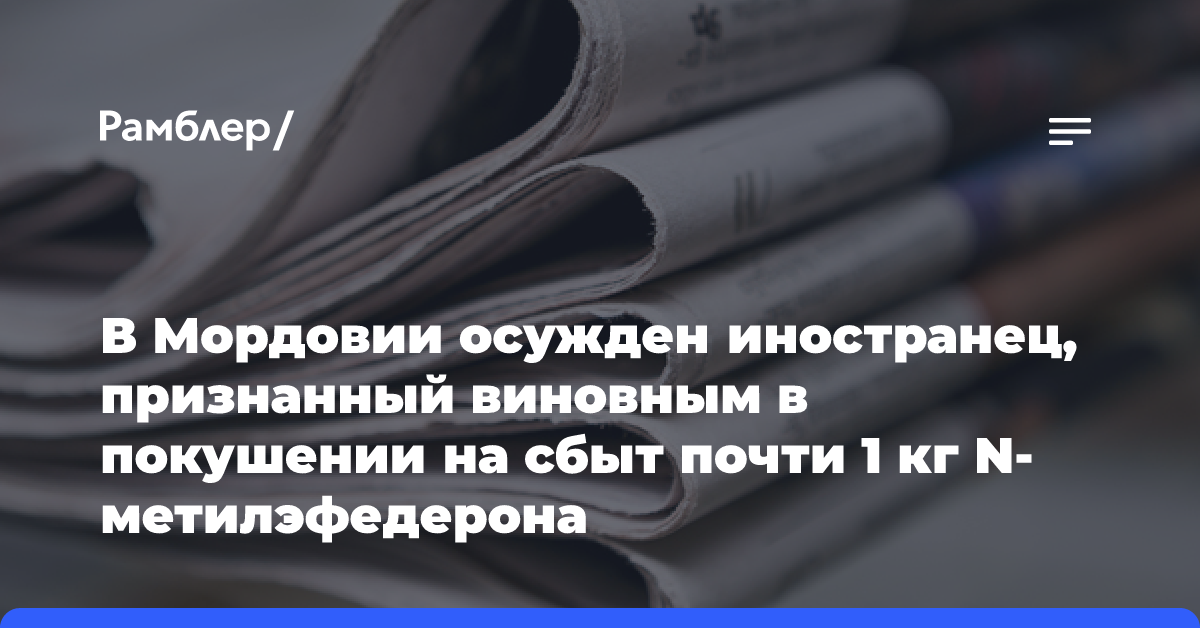 В Мордовии осужден иностранец, признанный виновным в покушении на сбыт почти 1 кг N-метилэфедерона