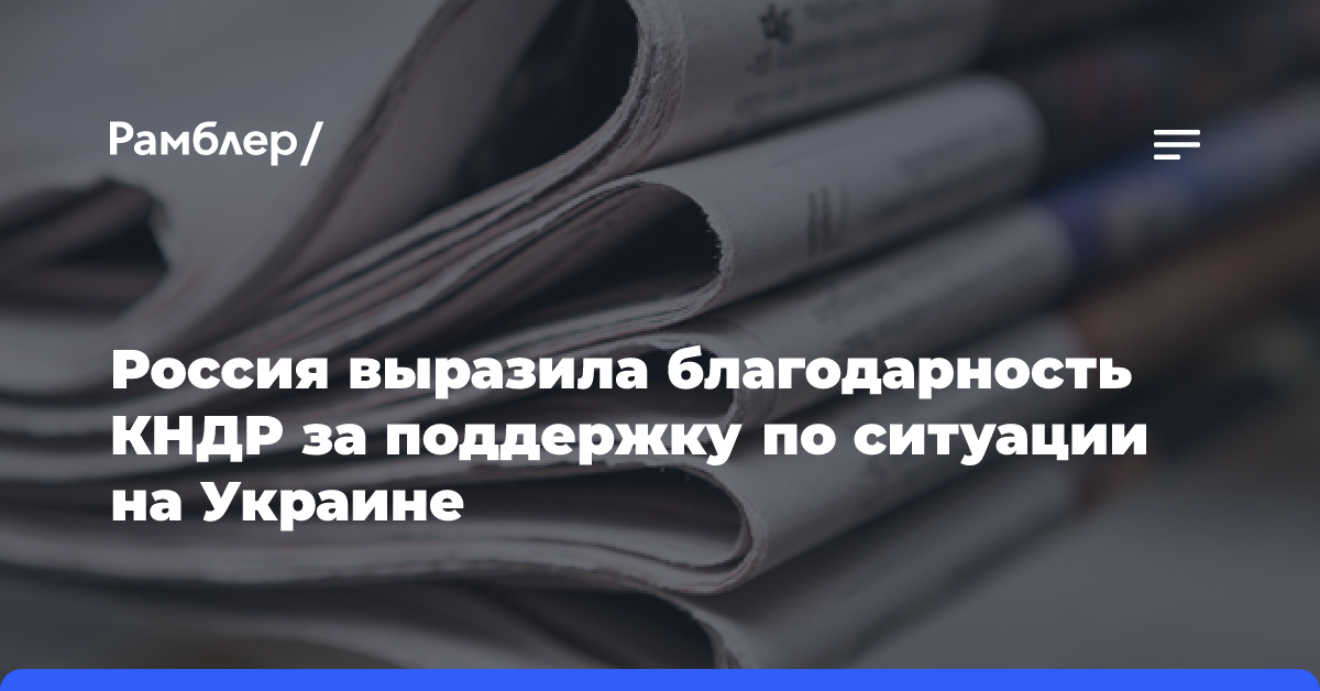 Россия признала благодарность КНДР за поддержку по ситуации на Украине