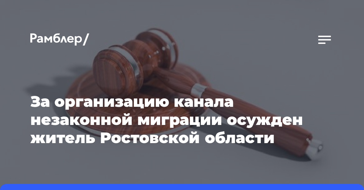 За организацию канала незаконной миграции осужден житель Ростовской области