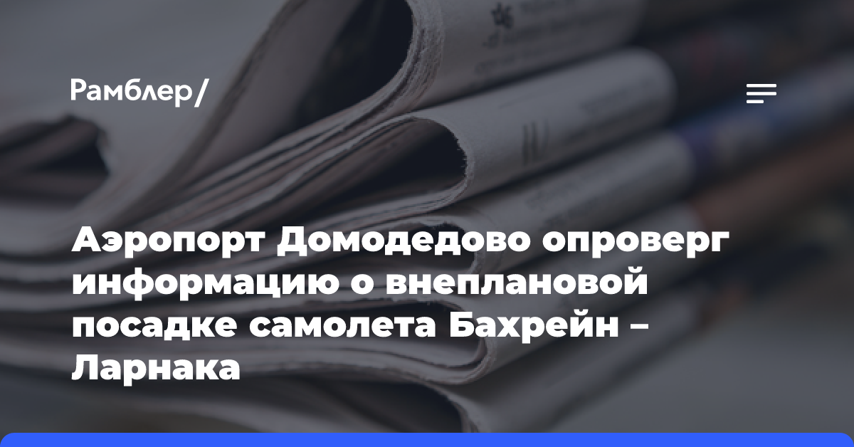 Севший в Домодедово самолет из Бахрейна совершал плановый перелет в Москву