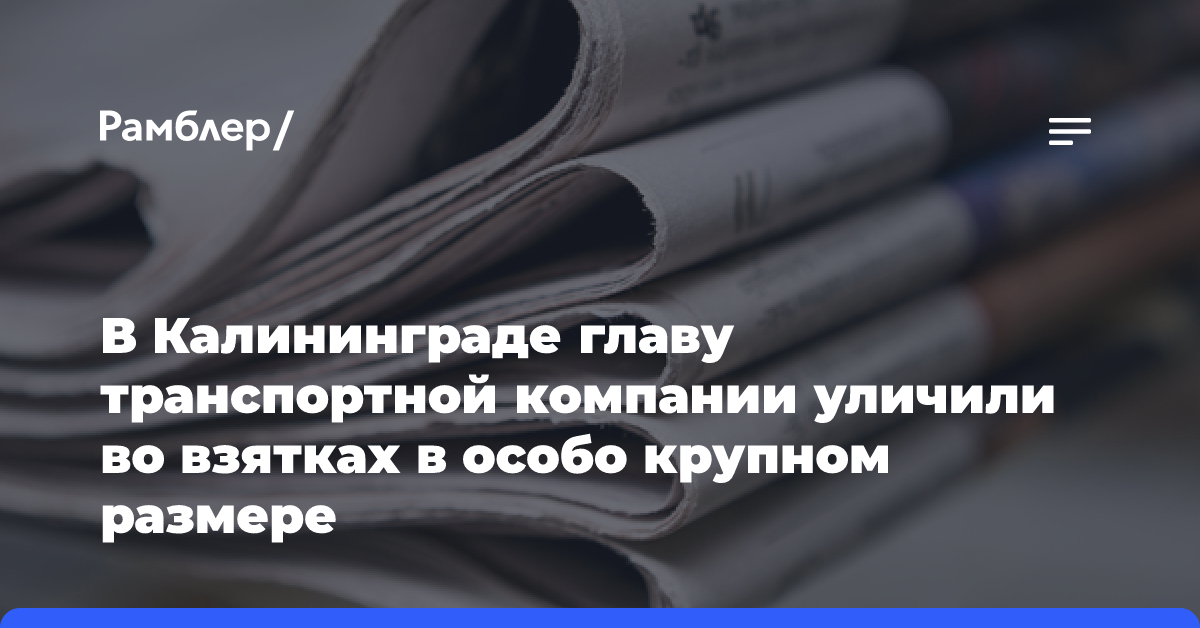 В Калининграде главу транспортной компании уличили во взятках в особо крупном размере