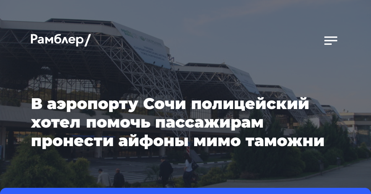 В аэропорту Сочи задержали полицейского, который хотел помочь пассажирам пронести айфоны мимо таможни