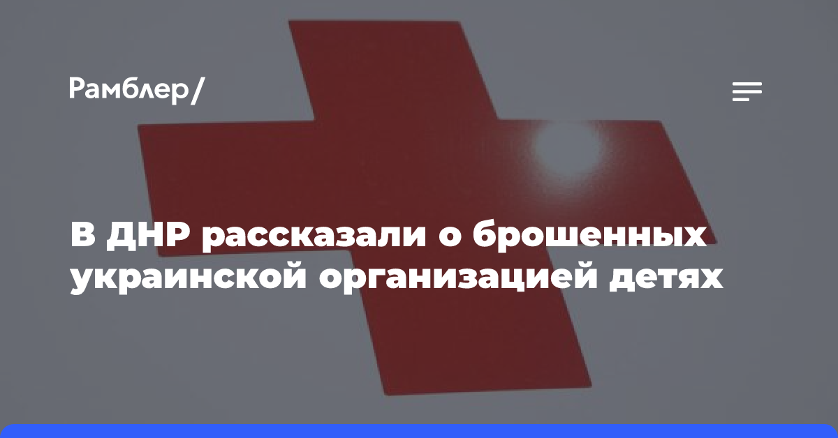 В ДНР рассказали о брошенных украинской организацией детях