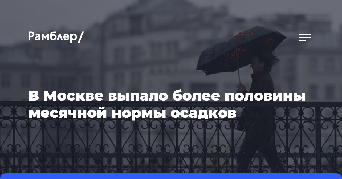 В Москве выпало более половины месячной нормы осадков