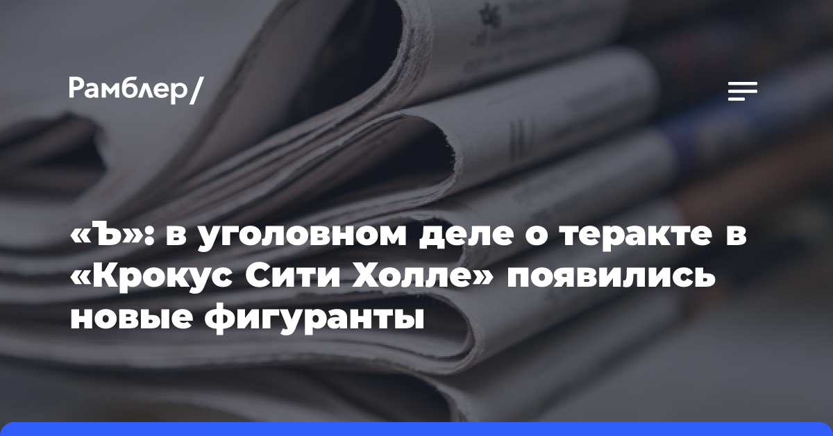 «Ъ»: в уголовном деле о теракте в «Крокус Сити Холле» появились новые фигуранты