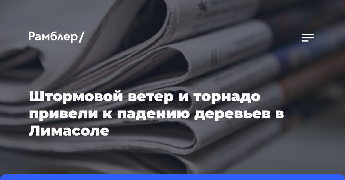 Штормовой ветер и торнадо привели к падению деревьев в Лимасоле