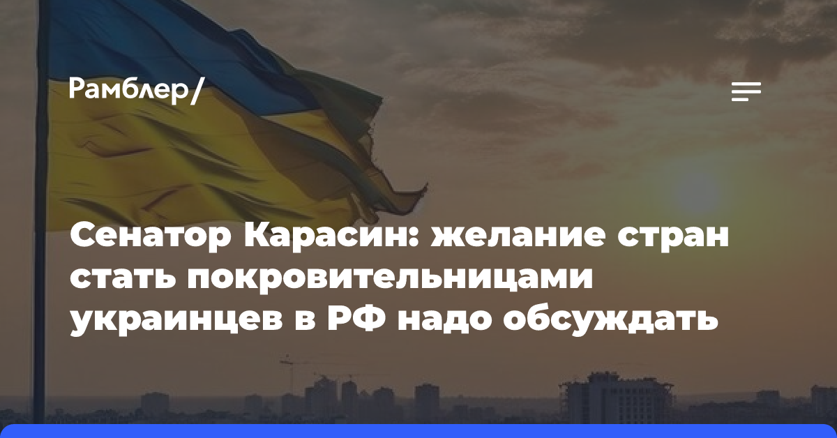 Сенатор Карасин: желание стран стать покровительницами украинцев в РФ надо обсуждать