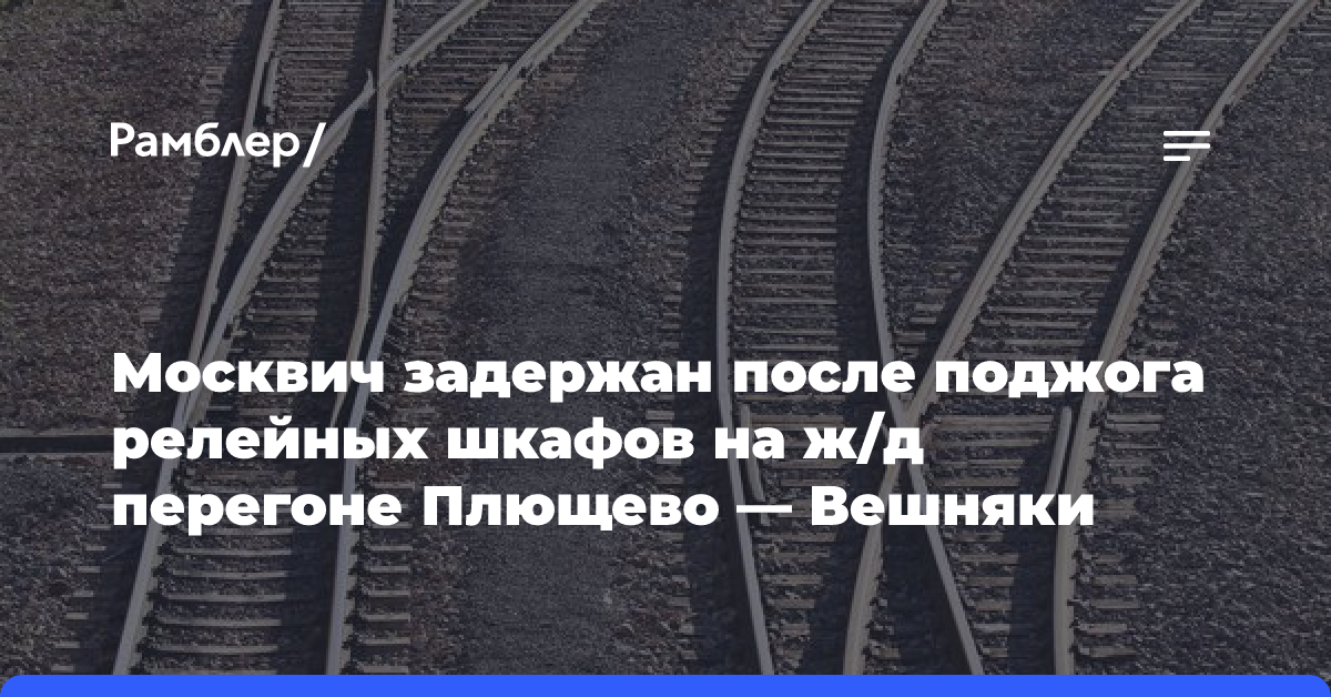 Москвич задержан после поджога релейных шкафов на ж/д перегоне Плющево — Вешняки