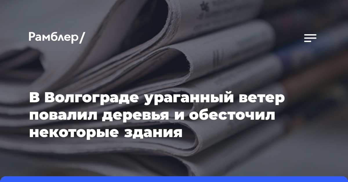 В Волгограде ураганный ветер повалил деревья и обесточил некоторые здания