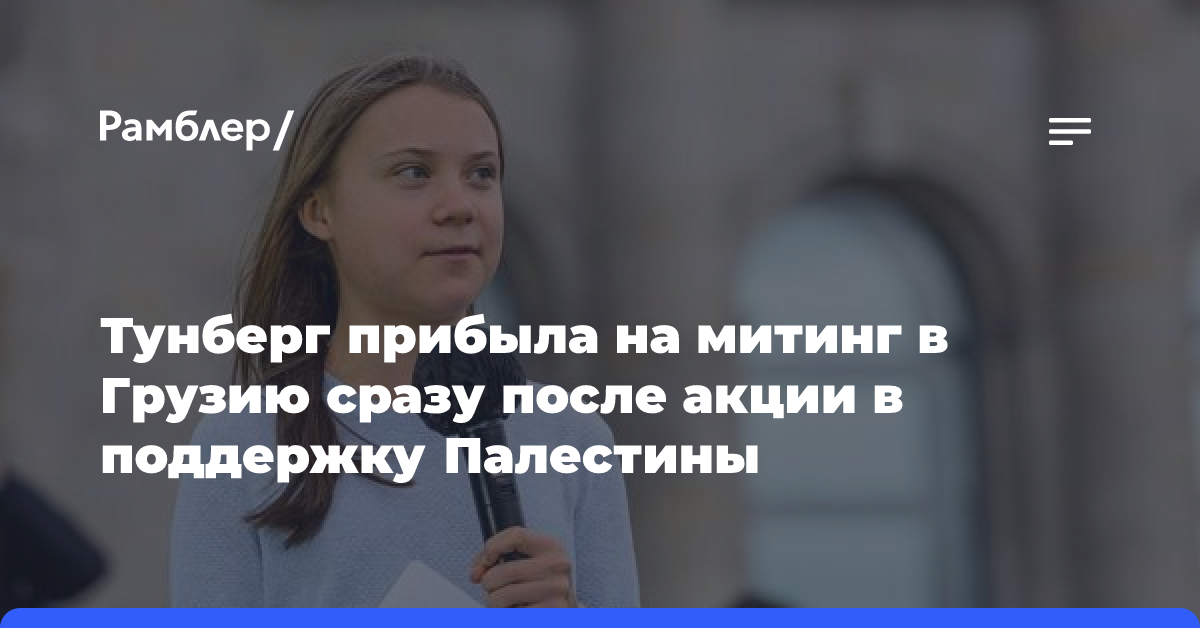 Грета Тунберг прибыла на митинг в Грузию сразу после акции в поддержку Палестины