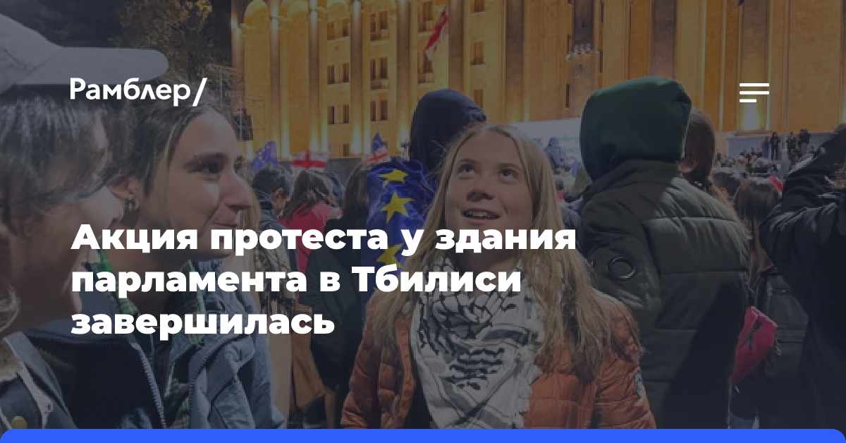 Шведская активистка Грета Тунберг появилась на митинге оппозиции в Тбилиси