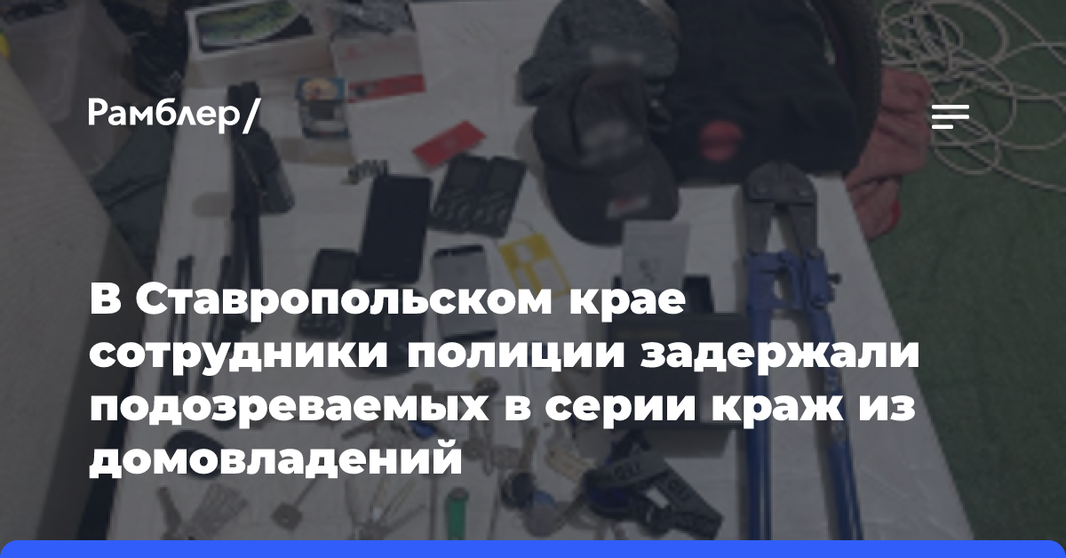 Двое мужчин три года совершали кражи из квартир и домов россиян