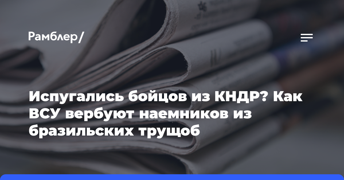 Испугались бойцов из КНДР? Как ВСУ вербуют наемников из бразильских трущоб