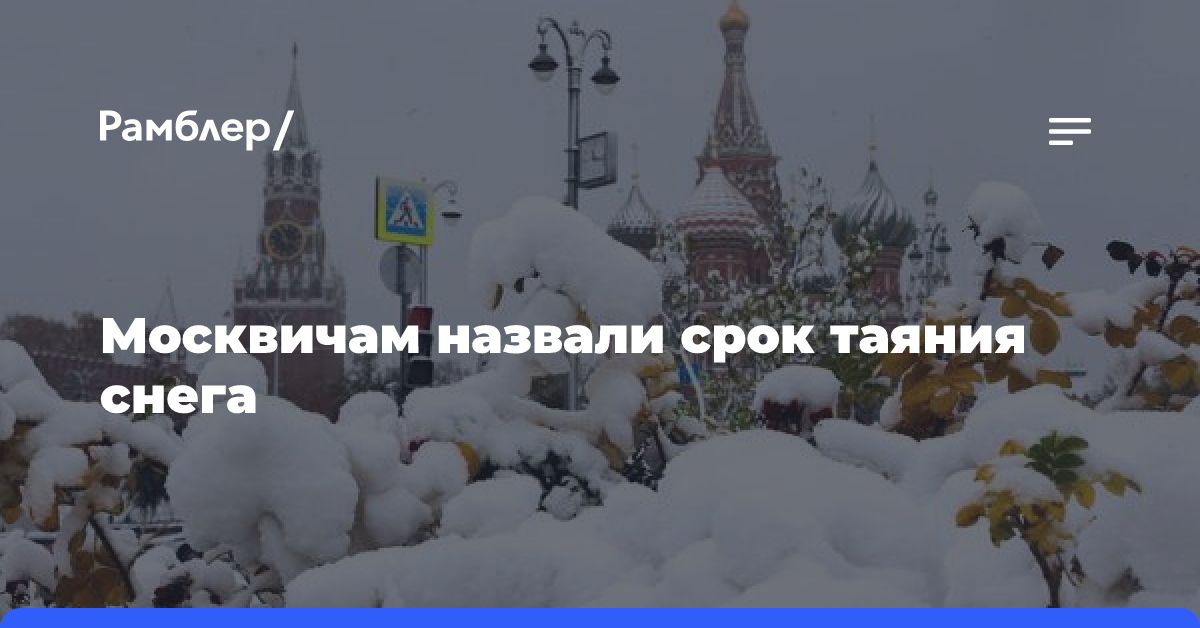 Москвичам назвали срок таяния снега