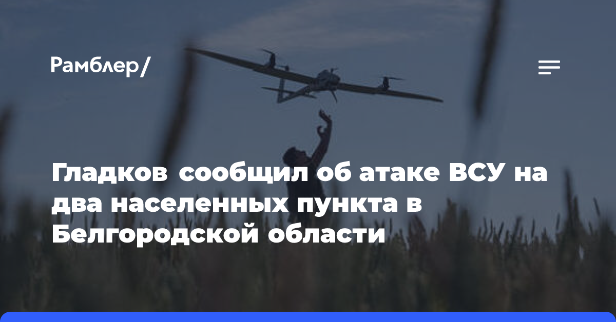 Гладков сообщил об атаке ВСУ на два населенных пункта в Белгородской области