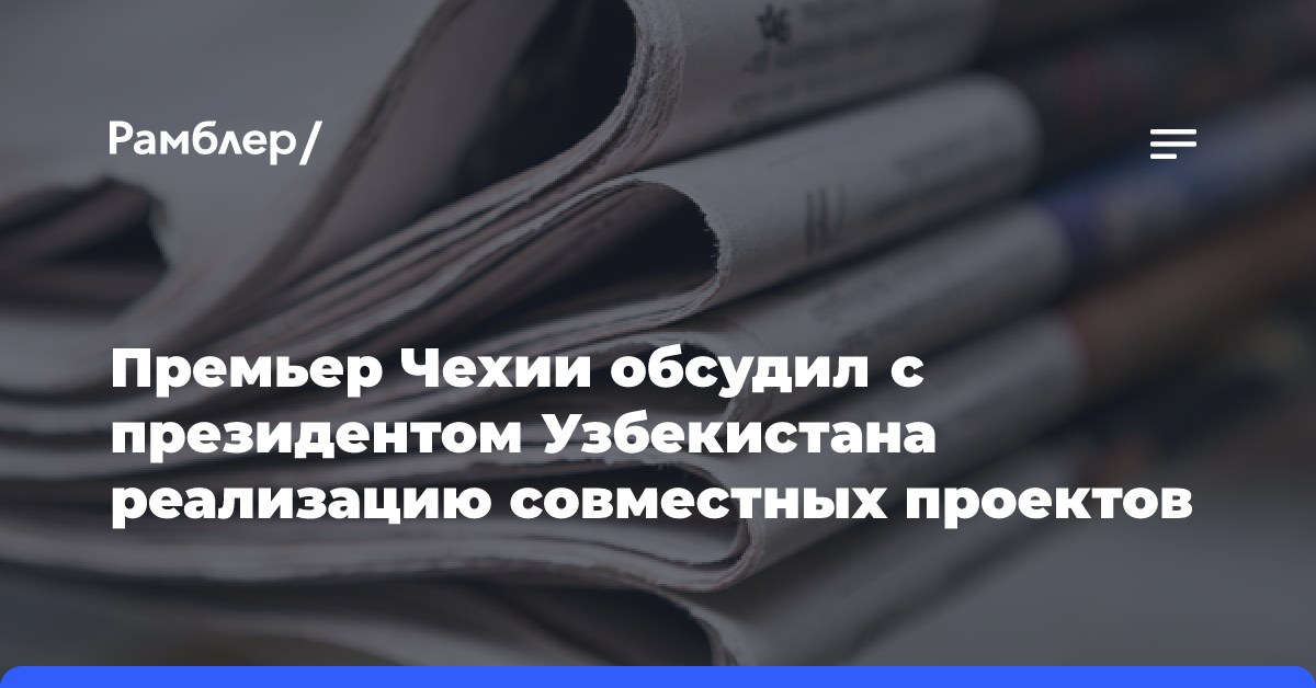 Премьер Чехии обсудил с президентом Узбекистана реализацию совместных проектов