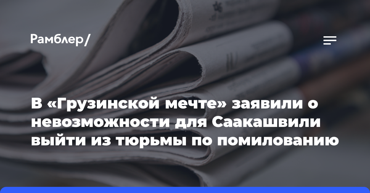 В «Грузинской мечте» заявили о невозможности для Саакашвили выйти из тюрьмы по помилованию