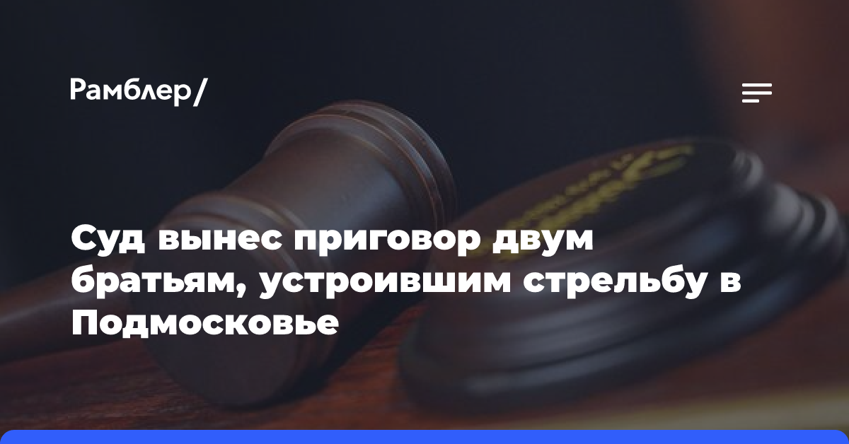 Суд вынес приговор двум братьям, устроившим стрельбу в Подмосковье