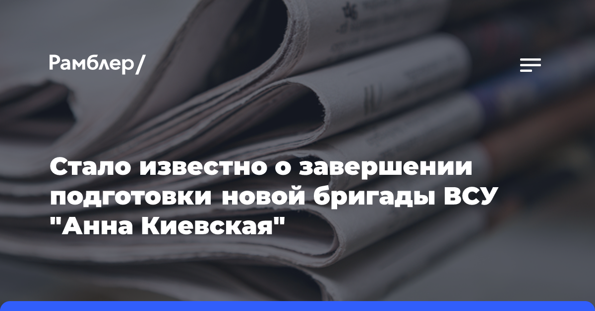 Стало известно о завершении подготовки новой бригады ВСУ «Анна Киевская»