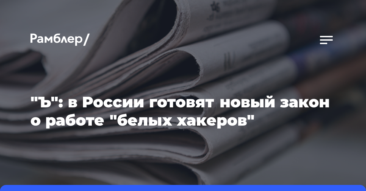 «Ъ»: в России готовят новый закон о работе «белых хакеров»