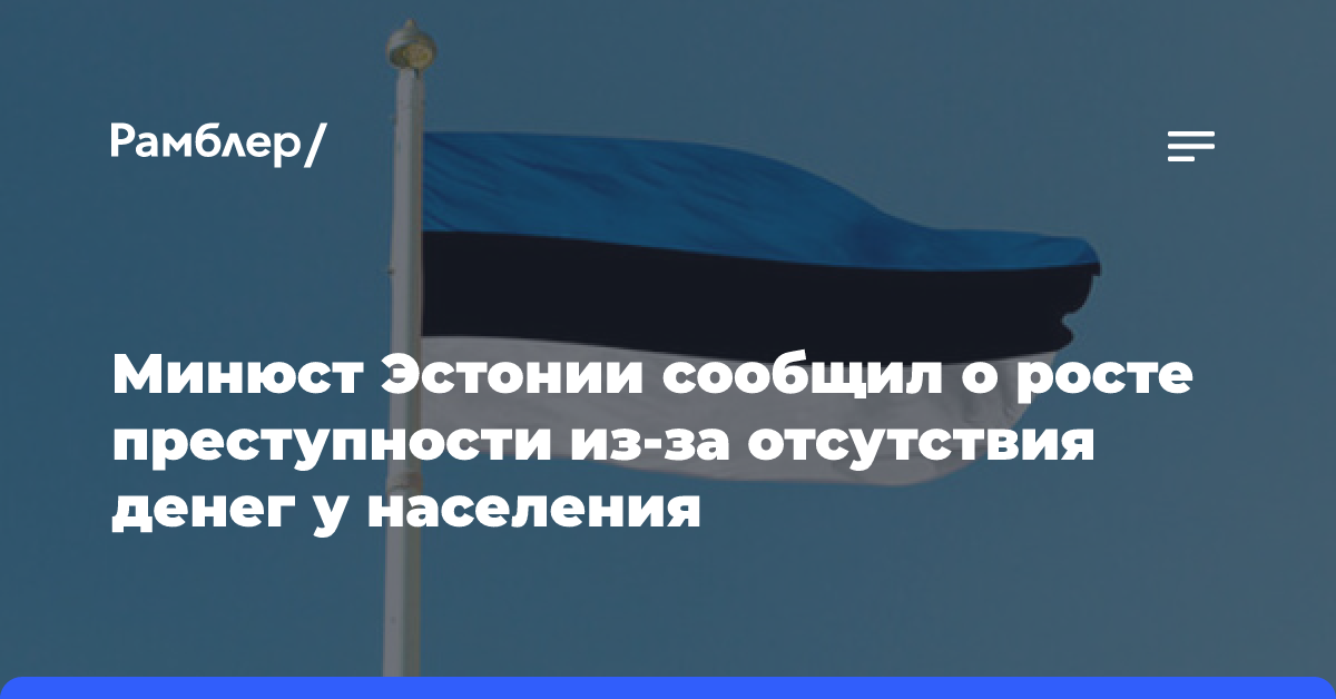 В Эстонии зафиксировали рост преступности из-за отсутствия денег у населения