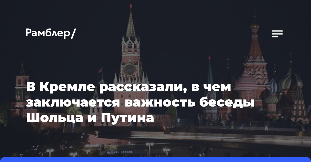 Песков назвал важной инициативу германской стороны в разговоре Путина и Шольца