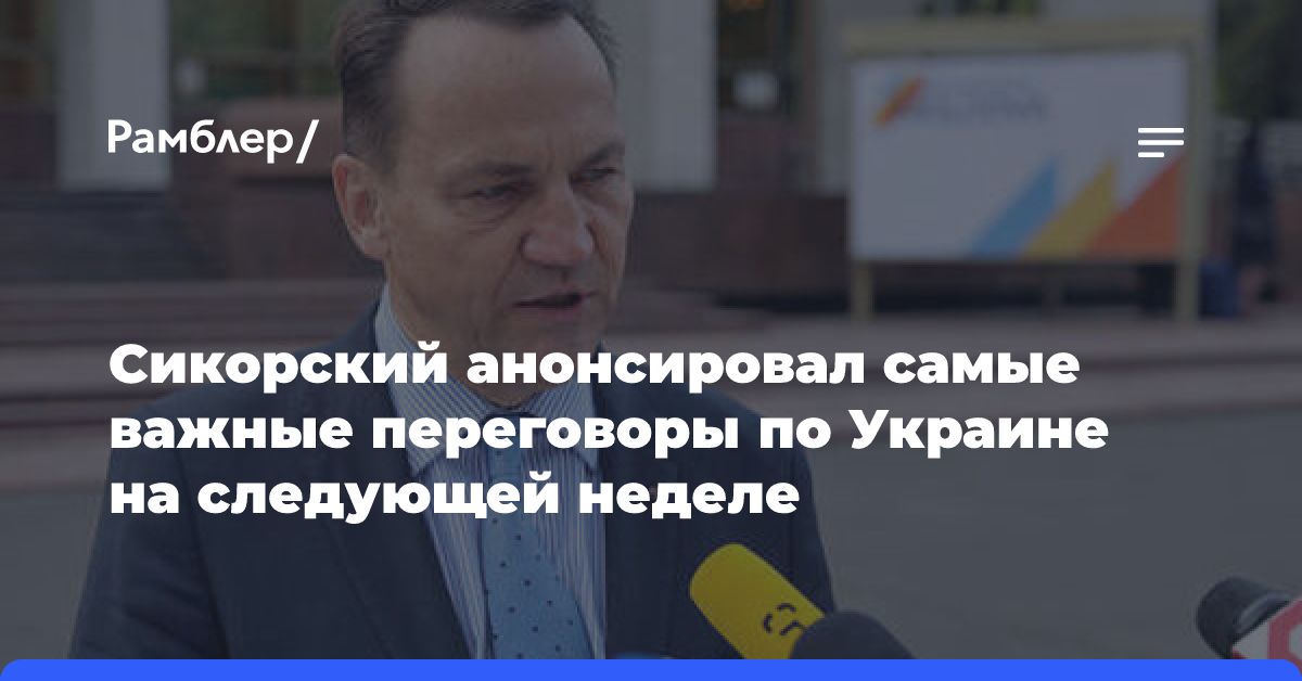 Сикорский анонсировал самые важные переговоры по Украине на следующей неделе