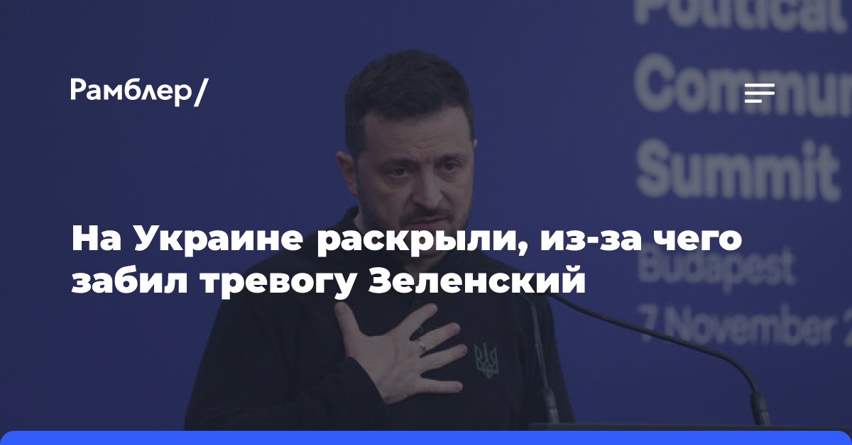 На Украине раскрыли, из-за чего забил тревогу Зеленский