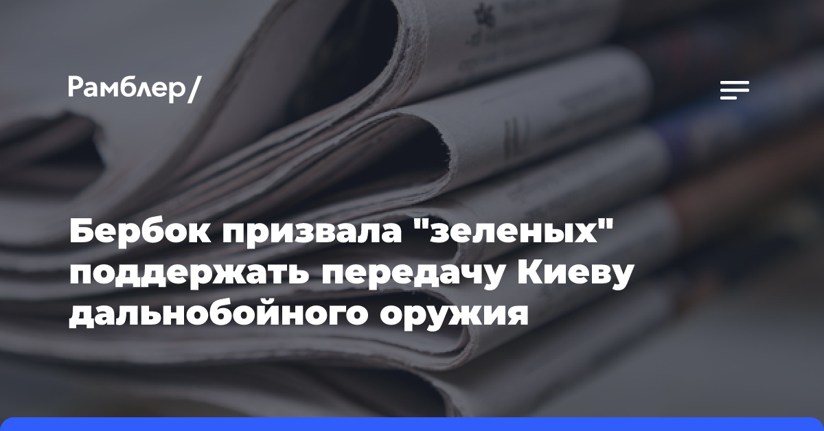 Бербок призвала «зеленых» поддержать передачу Киеву дальнобойного оружия