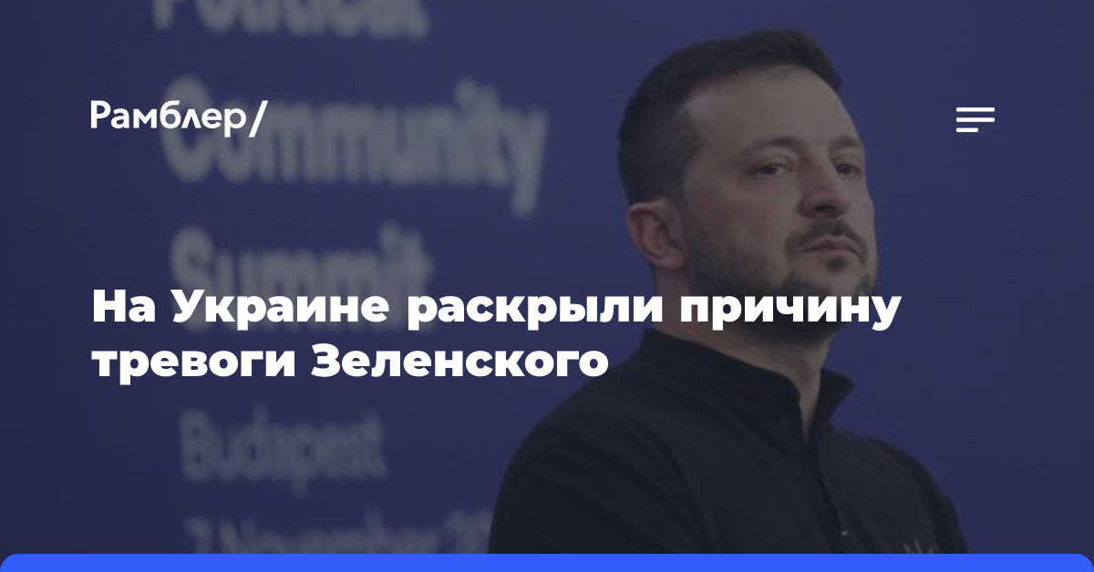 На Украине раскрыли причину тревоги Зеленского